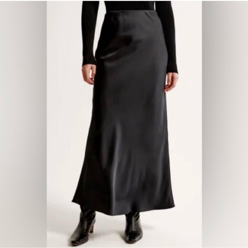 Abercrombie & Fitch Black Slip Maxi Skirt
